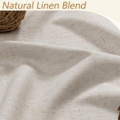 100% Blackout Linen Curtains for Bedroom 96 inches Long, Thermal Insulated Room - Image 3