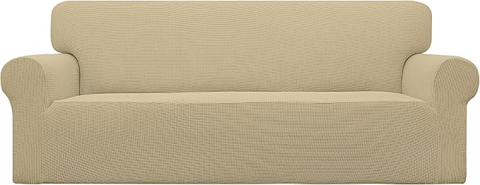 Easy-Going Stretch Oversized Sofa Couch Slipcover Washable Beige | 1-Piece by Easy-Going