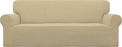 Easy-Going Stretch Oversized Sofa Couch Slipcover Washable Beige | 1-Piece by Easy-Going