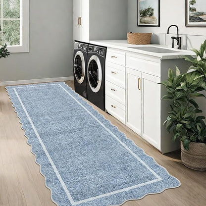 GarveeHome Scalloped Washable Kitchen Runner Rug 2x8 Non Slip, Non Slip Boho - Image 4