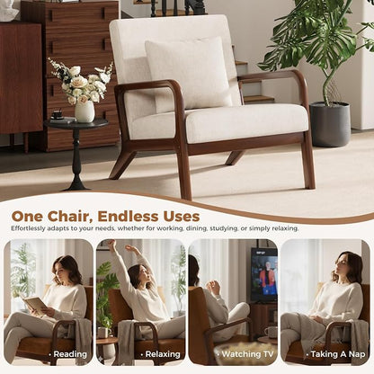 ELUCHANG Modern Accent Chairs Set of 2, Upholstered Reading Arm Chair - Image 7