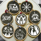 30 Pieces Small Christmas Nativity Stencils for Painting on Wood Reusable Palstic Nativity Scene Stencils for DIY Crafts Ornament Wood Cookie (3in Jesus)