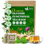FreshDrinkUS, Premium 30 Tea Bags Glucose Functional Tea – Herbal Blend with Gymnema, Cinnamon, Bitter Melon, Tulsi & More –– Caffeine-Free. Sugar-Free. Gluten-Free. Vegan