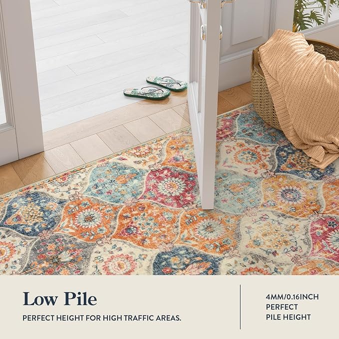 Lahome Moroccan Washable Runner Rug 2x10, Kitchen Runners - Image 4
