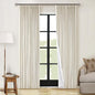 Cream Beige Linen Pinch Pleat Black Out Curtains 84 Inch Length 2 Panels | 2 by Twodrapes