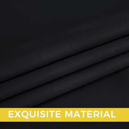 NICETOWN Room Darkening Draperies Curtains Panels, 2 Panels Black W52 x L96 - Image 5