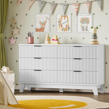 BORNOON 53" Long Dresser for Bedroom, 6-Drawer Dresser - Image 8