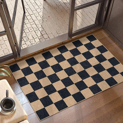 Lahome Checkered Easy Jute Front Door Mat, 2x3 Kitchen Outdoor Rug Washable | - Image 7