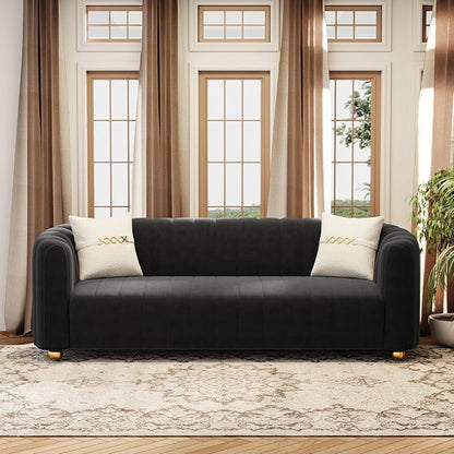KEAI 83.46" Velvet Couch for Living Room Large Modern Sofa - Image 2