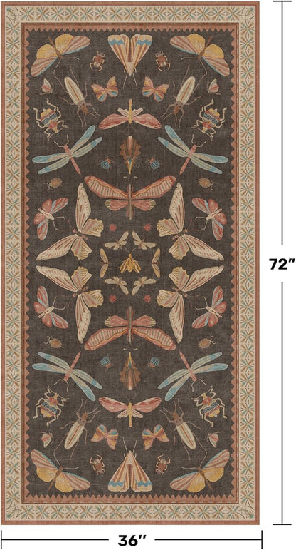 Boho Brown 3x6 Entryway Rug Indoor, Farmhouse Kitchen Area Rug - Image 2