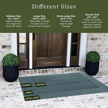 WaterHog Squares Front Door Mat Indoor Outdoor Entrance, All-Weather Mats | - Image 2