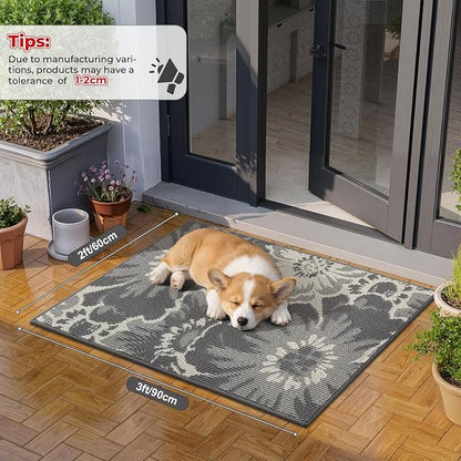 Findosom Washable Runner Rug 2x3, Non Slip High-Low Textured Floral Small - Image 2
