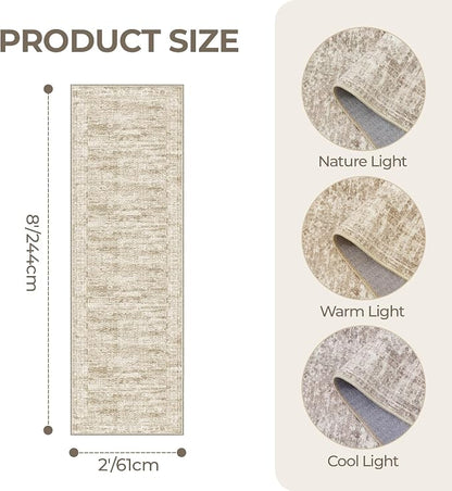 2x8 Runner Rug Non Slip, Washable Hallway Runner Rug, Nursery Room, Soft Runner - Image 2