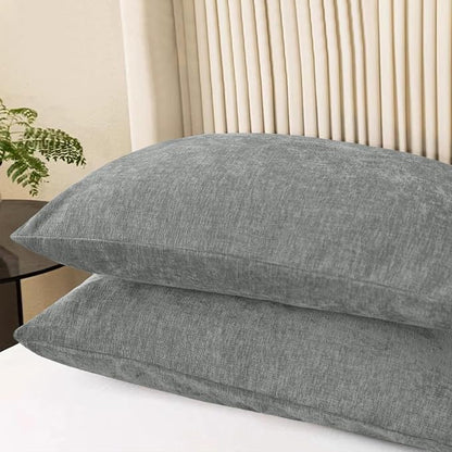 CaliTime Decorative Throw Pillow Covers 26 X 20 Inches Medium Grey | Pack of 2 - Image 3