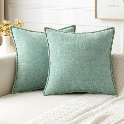 MIULEE Decorative Couch Throw Pillow Covers 20x20 Inch Aqua Green 2 Pack | by MIULEE