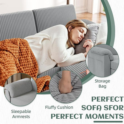 Vongrasig Convertible Sectional Couches Sofa, 3 Seat L Shaped Sofa - Image 3