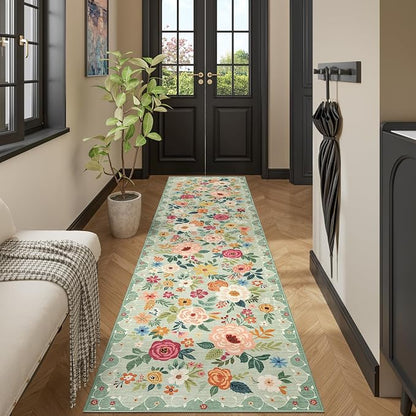 DUKINO 2.6x10 Runner Rug for Hallway, Washable Kitchen Rugs Non Slip, Low Pile - Image 6