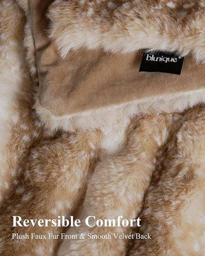 Ultra Soft Cozy Faux Fur Throw Blanket, Fuzzy Plush Thick Bubble Blanket - Image 4