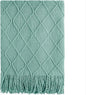 BOURINA Throw Blanket Textured Solid Soft Sofa Throw Couch Cover Knitted by BOURINA