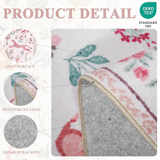 DUKINO 3x5 Rug, Washable Animal Area Rug - Image 4