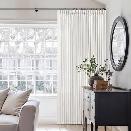 Beige White Pinch Pleated Extra Wide Curtain Panels 96 Inches Long 100 Wide | - Image 2