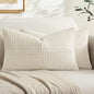MIULEE Cream White Decorative Lumbar Throw Pillow Covers 14x22 Inch 2 Pack | by MIULEE