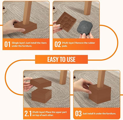 shouwuhho Furniture Risers, 6 Pack Bed Risers - Image 7