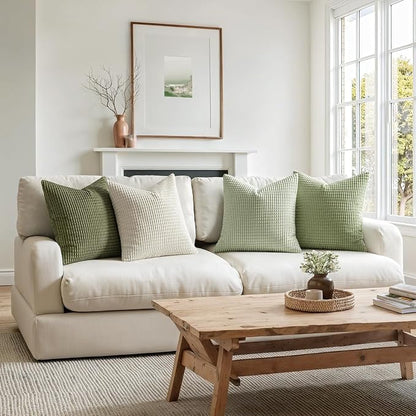MIULEE Modern Farmhouse Decorative Spring Pillow Covers 18x18 Inch Set of 4 - Image 6