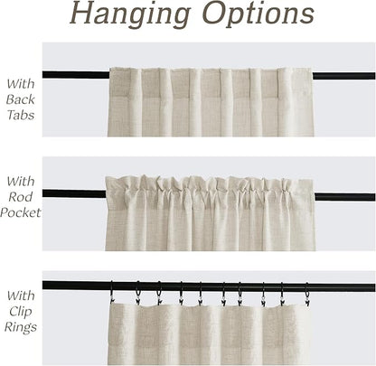 RYB HOME Farmhouse Boho Linen Sheer Curtains 90 inches Long - Image 2