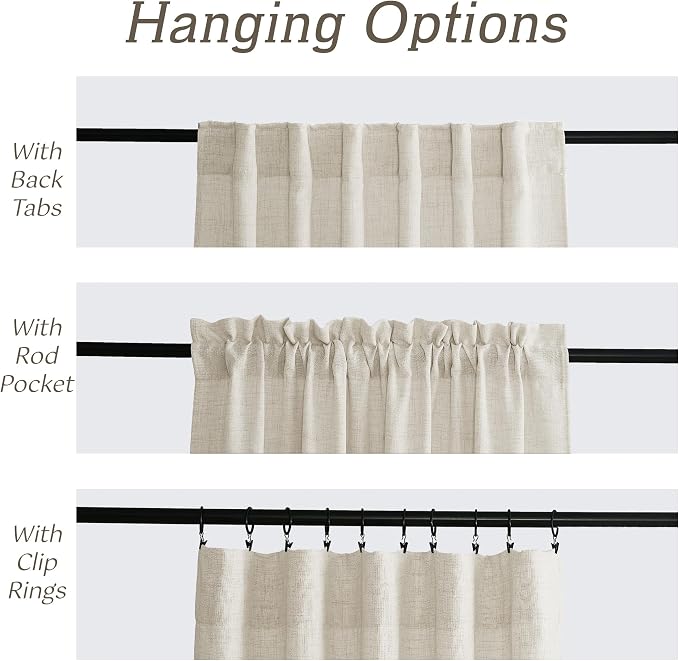 RYB HOME Sheer Curtains 102 inches, Extra Long Floor to Ceiling Curtains | Half - Image 5