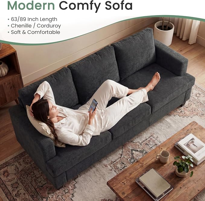 YOUDENOVA Sofa, 3 Piece Set Comfy Sofa, Loveseat & 2 3-Seater Couch - Image 5