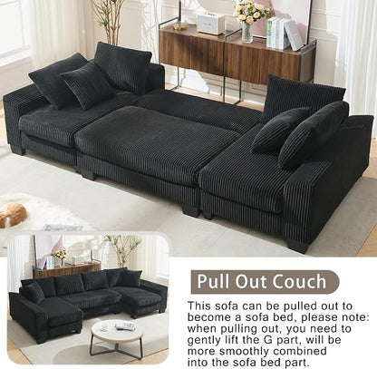114" Sectional Couches with Pull Out Bed - Image 7