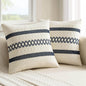 MIULEE Set of 2 Navy Blue Boho Decorative Pillow Covers 18x18 Inch | Farmhouse by MIULEE