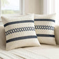 MIULEE Set of 2 Navy Blue Boho Decorative Pillow Covers 20x20 Inch | Farmhouse by MIULEE