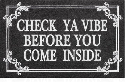 Indoor Door Mat Welcome Mats for Front Door Outdoor Entry Black Doormat by HLFMVWE
