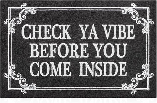 Indoor Door Mat Welcome Mats for Front Door Outdoor Entry Black Doormat by HLFMVWE