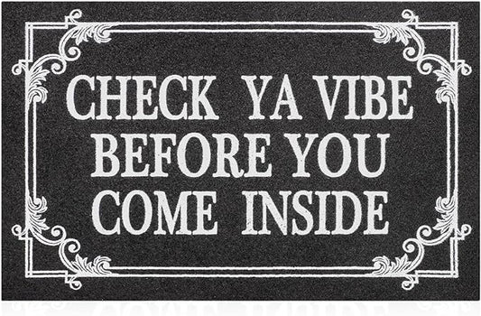 Indoor Door Mat Welcome Mats for Front Door Outdoor Entry Black Doormat by HLFMVWE