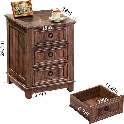 Joaxswe Farmhouse Nightstand Set of 2, 18 Inch End Table - Image 3