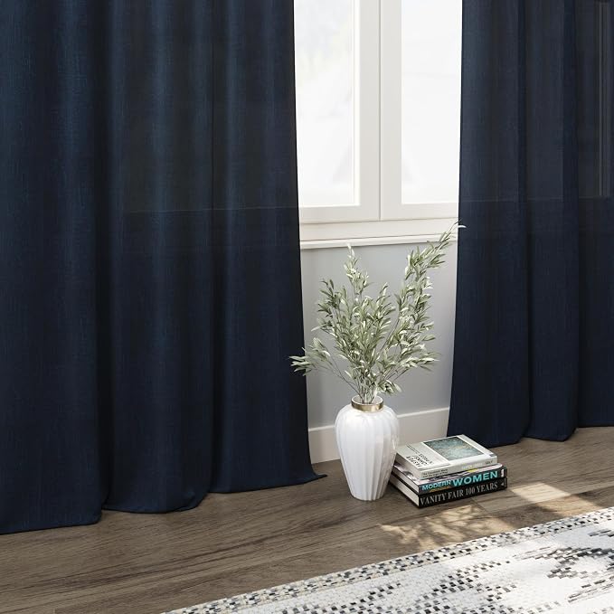 Navy Blue Curtains 80 Inches Length - Image 6