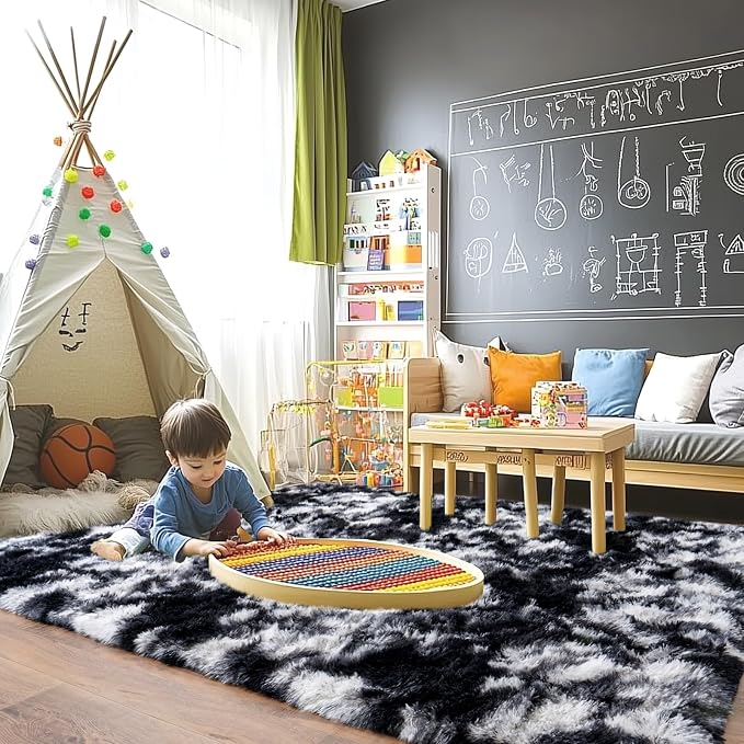 Pionblank 8x10 Rug for Living Room, Fluffy Large Area Rug - Image 4