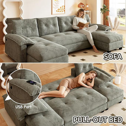 104.7" U-Shaped Sleeper Sofa - Image 6