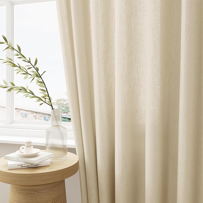 Beige Patio Sliding Door Pleated Curtains 100 Width 102 Inches Long | Extra Wide - Image 5