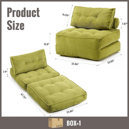 Folding Sofa Bed Convertible Sleeper Chair 33" - Image 2