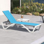 PURPLE LEAF Patio Chaise Lounge Chair Set Outside Aluminum Plastic Stackable by PURPLELEAF