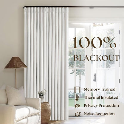Beige White Extra Long 100% Blackout Linen Curtains 120 Inches Long 2 Panels - Image 3