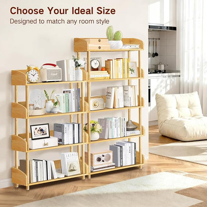 5-Tier Wooden Bookshelf, Modern Open Bookcase - Image 7