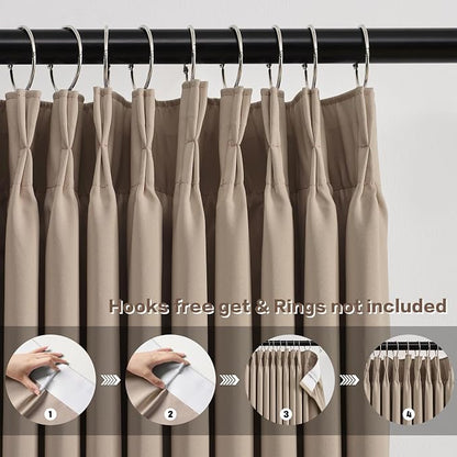 Pinch Pleated Window Curtain Panels 94 Inches Long Light Blocking Solid Custom - Image 2