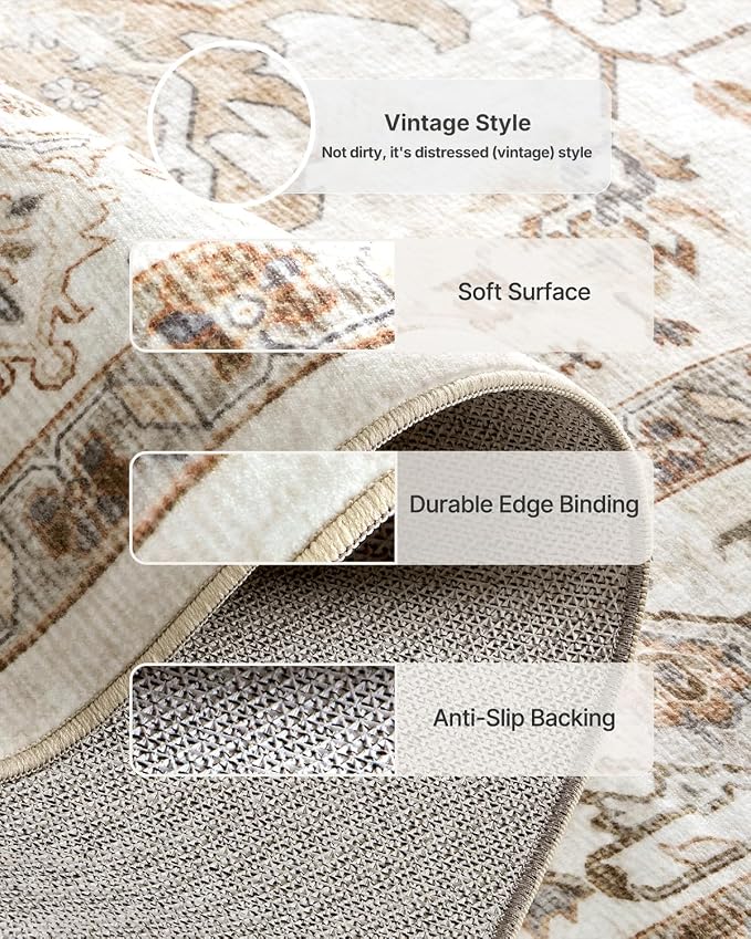 AMADA HOMEFURNISHING 2x5 Washable Runner Rug, Low-Profile Kitchen Rugs - Image 6