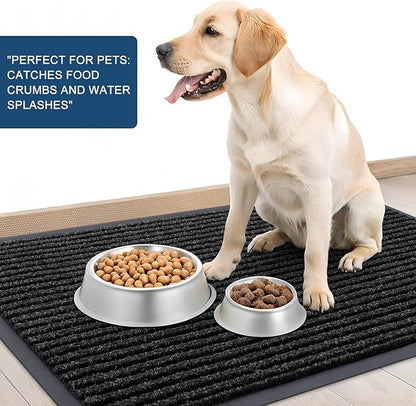 OLANLY 2-Pack Front Door Mats 35x23, Waterproof Heavy-Duty Doormats | Off-Black - Image 6