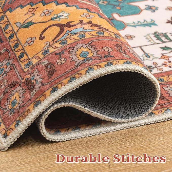 SERISSA 3x5 Washable Non Slip Boho Area Rug - Image 8